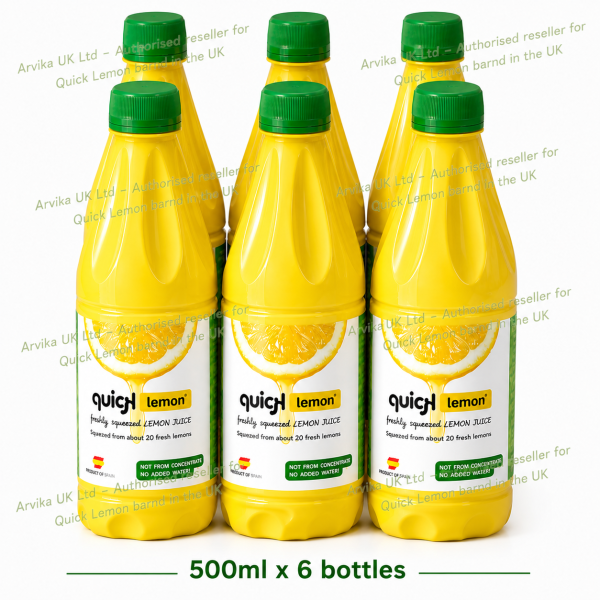 Quick Lemon – Freshly Squeezed Lemon Juice 500ml x 6 Pack